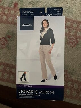 SIGVARIS Women's Soft Opaque Knee-High Compression Hosiery - Black